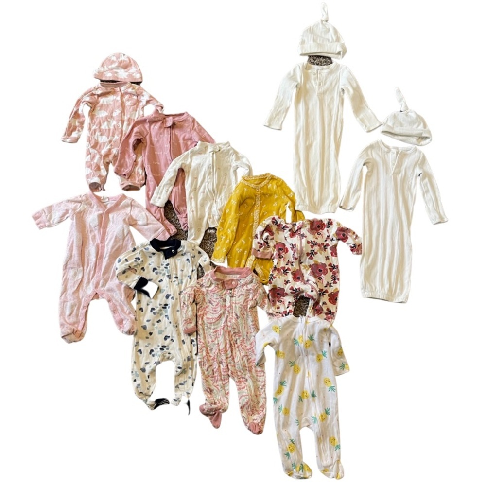 Bundle of 14 piece mixed brand onesie set 0-3 months
